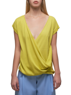 Draped Top (pmpu009ml0441-u6073-lime)