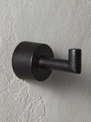 Rough Cast Black Towel Hook