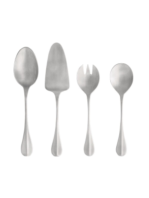 Costa Nova Nau 4 Piece Hostess Set In Brushed Stainless