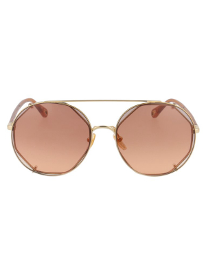 Chloé Eyewear Round Detachable Lens Sunglasses