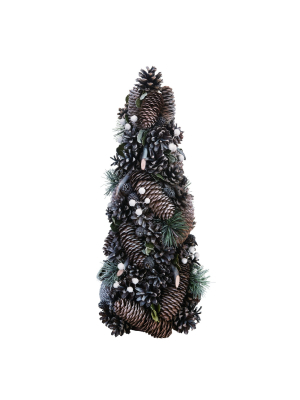 Transpac Pinecone 17 In. Green Christmas Natural Tree With Green Accent