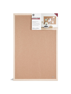 U-brands 23" X 35" Wood Frame Bulletin Board