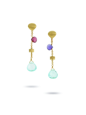 Marco Bicego® Paradise Collection 18k Yellow Gold Mixed Gemstone Short Drop Earrings