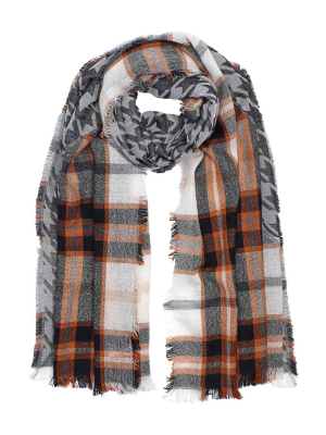 Plaid Houndstooth Wrap