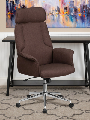 Flash Furniture High Back Desk Chair | Upholstered Swivel Chair For Desk And Office