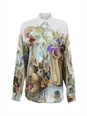 Off-white Botanical Print Long Sleeve Shirt