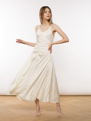 Toni Dress - Hammered Silk - Ivory