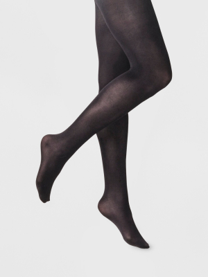 Women's 50d Opaque Control Top Tights - A New Day™ Black