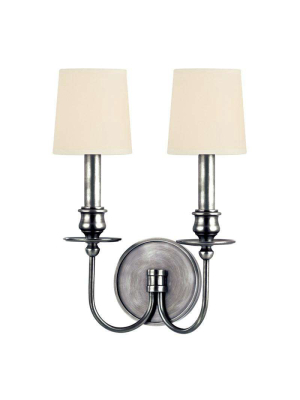 Cohasset 2 Light Wall Sconce Polished Nickel