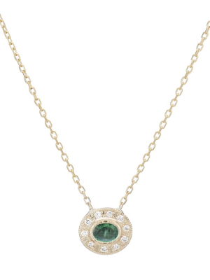 Emerald Halo Necklace