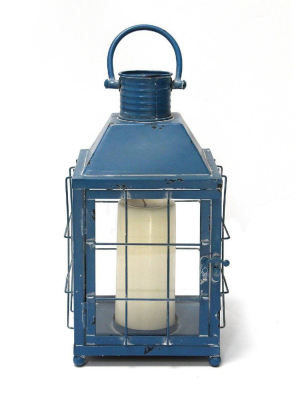 7.5" X 15.25" Lighthouse Lantern Blue - Stratton Home Décor