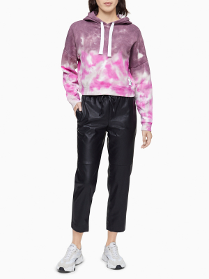 Tie Dye Monogram Logo Cropped Hoodie