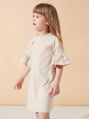 Kids On The Moon Ruffle Dress- Afterglow