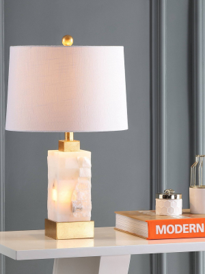 23" Alabaster/metal Eloise Table Lamp (includes Led Light Bulb) White - Jonathan Y