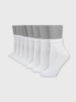 Hanes Premium Women's Cushioned 6+2 Bonus Pack Ankle Athletic Socks 5-9