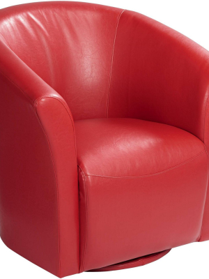 Studio 55d Rocket Rivera Red Swivel Accent Chair