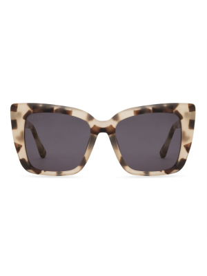 Lizzy - Cream Tortoise + Grey Sunglasses