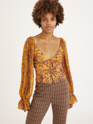 Uo Topanga Button-front Blouse