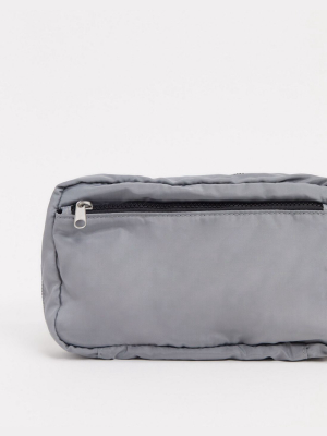 Asos Design Wash Bag In Gray