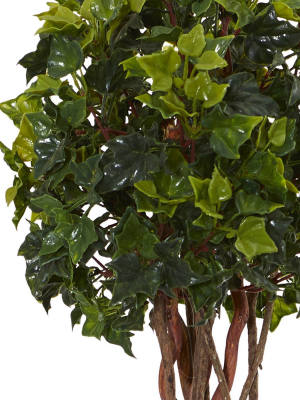 3ft English Ivy Artificial Tree In White Tower Planter - Nearly Natural