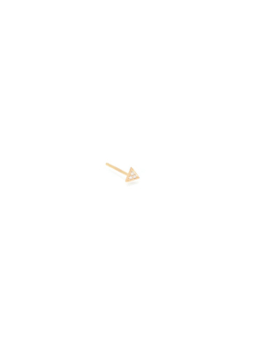 14k Itty Bitty Pave Diamond Triangle Stud