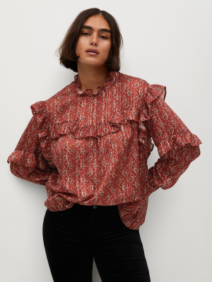 Paisley Ruffle Blouse