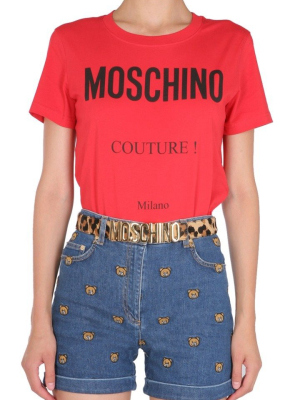 Moschino Logo Printed Crewneck T-shirt