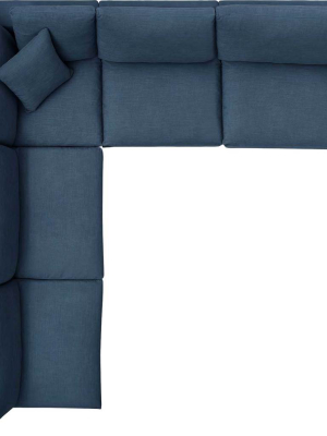 Carmen L-shaped Armless Sectional Sofa Azure