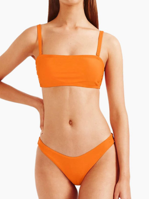 Lleo Eden Bandeau Bikini Top - Citrus Orange