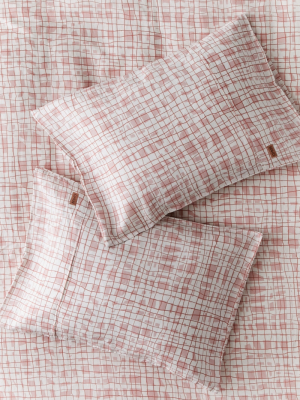 Kip&co Scribble Tartan Pillowcase Set