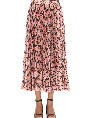 Msgm Geometric Motif Pleated Skirt