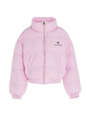 Chiara Ferragni Logo Patch Down Jacket