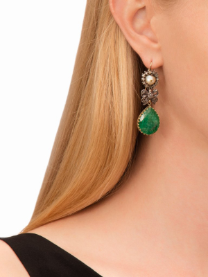 19th Century Pearl & Emerald Earrings