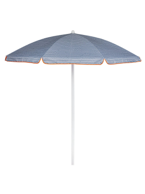 Picnic Time 5.5' Portable Wave Break Beach Compact Umbrella - Gray