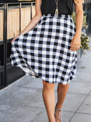 Plaid Laura Skirt - White