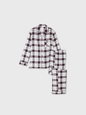 Men's Holiday Plaid Flannel Matching Family Pajama Set - Wondershop™ White