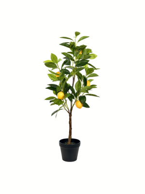 Vickerman 28" Artificial Potted Lemon Tree.