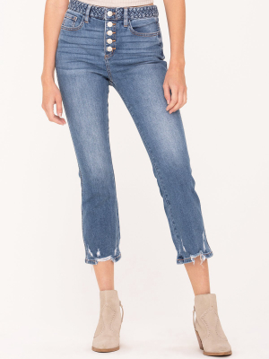 Braided Love Cropped Jeans