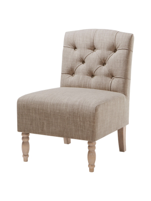 Lola Tufted Armless Chair - Gray