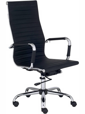 Studio 55d Serge Black High Back Swivel Office Chair