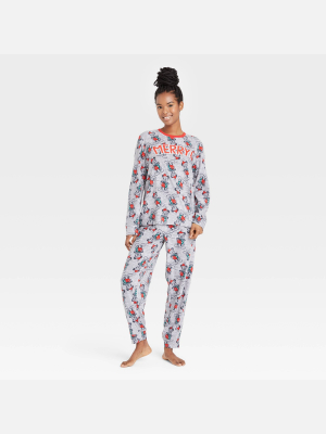 Women's Mickey Mouse 2pc Pajama Set - Gray - Disney Store