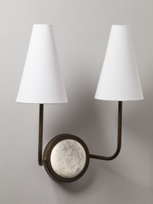 Bosco Double Arm Marble Sconce