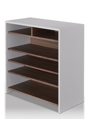 Farrar Contemporary Shoe Cabinet Chestnut Brown/white - Iohomes