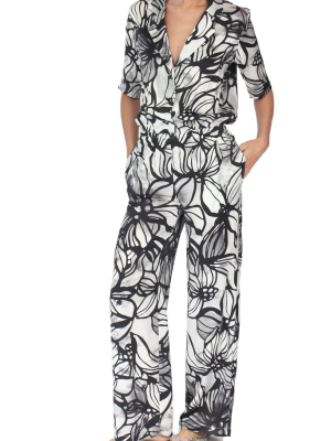 Silk Printed Jumpsuit