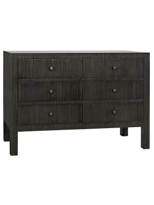 Noir Conrad 6-drawer Brown And Black Dresser