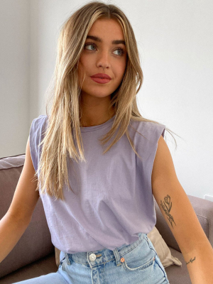 Pull&bear Volume Shoulder Tank In Lilac