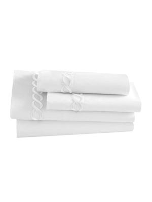 Cable Embroidered Fitted Sheet