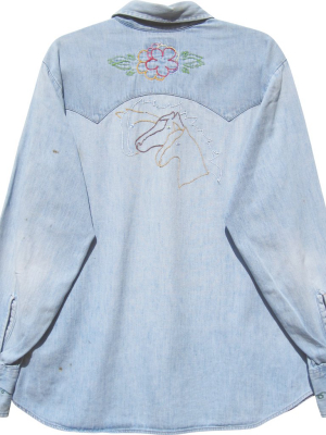 Vintage Hand Embroidered Levi's Denim Shirt