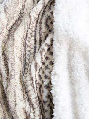 Flannel/sherpa Throw - Hastings Home