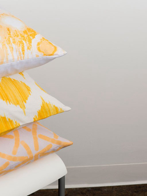 Exquisite In Ikat Sunflower/ivory Pillow